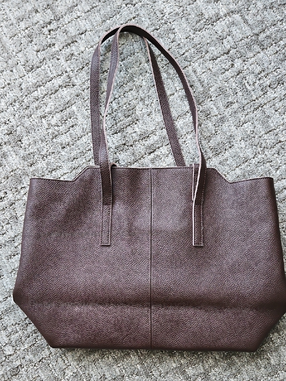 Classic Women's Brown Tote Bag - Minimal Leather Shoulder Tote